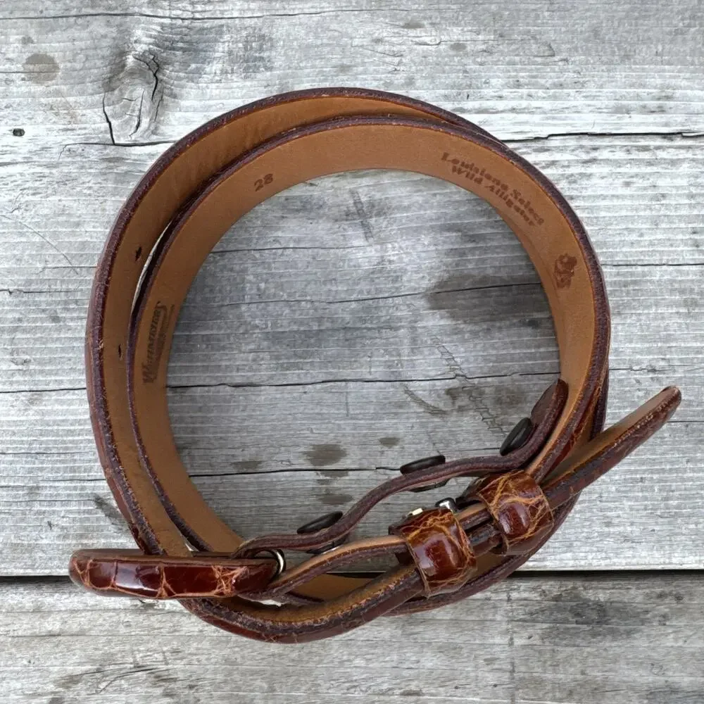 Vtg WEHMEIER'S New Orleans Luxury Louisiana Select Wild Alligator Belt Size 28